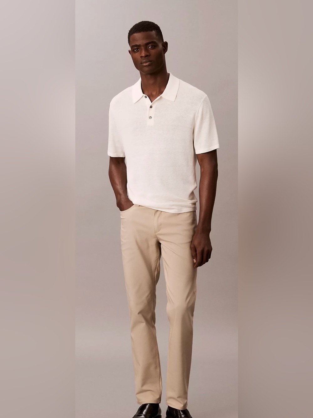 🦘 NWOT Calvin Klein Tan Slim Fit Trousers 34x32 🦘